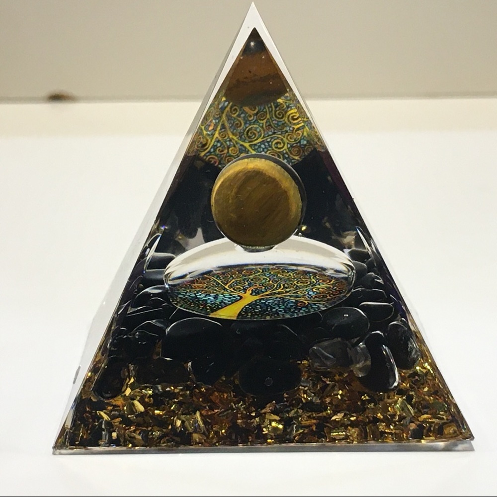Healing Crystal Natural Tiger Eye Orgonite Pyramid Energy Reiki ChakraMeditation - Picture 5 of 12